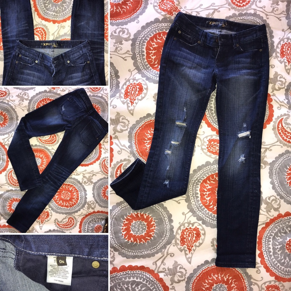 EXPRESS ripped skinny/slim legged denim jeans
